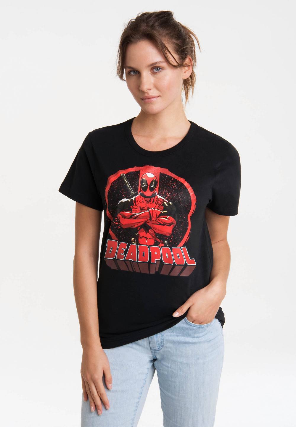 Logoshirt Deadpool - Circle - Marvel Comics - T-Shirt Print - Damen