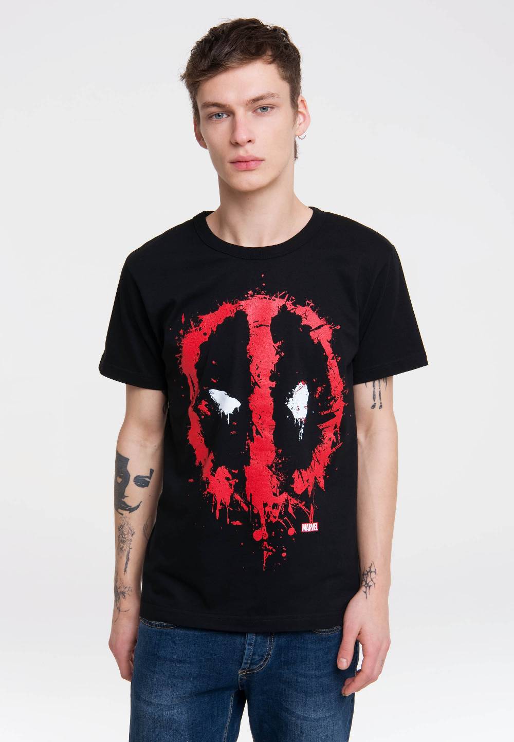 Logoshirt Deadpool Face - Marvel Comics - T-Shirt Print - Herren