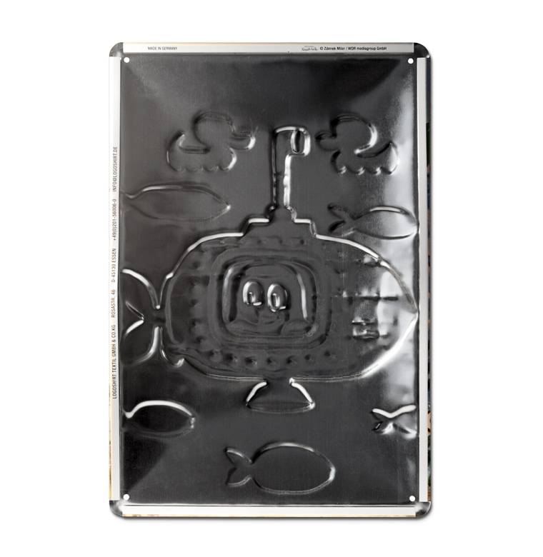 Logoshirt Der Kleine Maulwurf - U-Boot - Blechschild - Aus Robustem Stahblech - Gewölbt Mit Prägung - 20 X 30 Cm