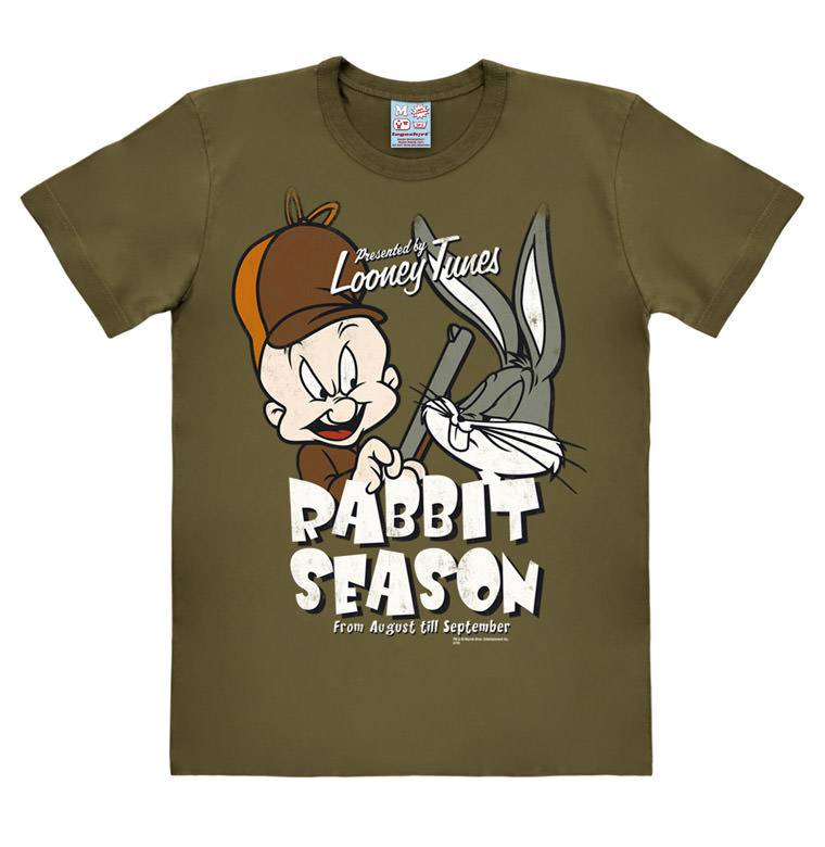 Logoshirt Elmer Fudd & Bugs Bunny - Rabbit Season Looney Tunes - Easyfit - T-Shirt