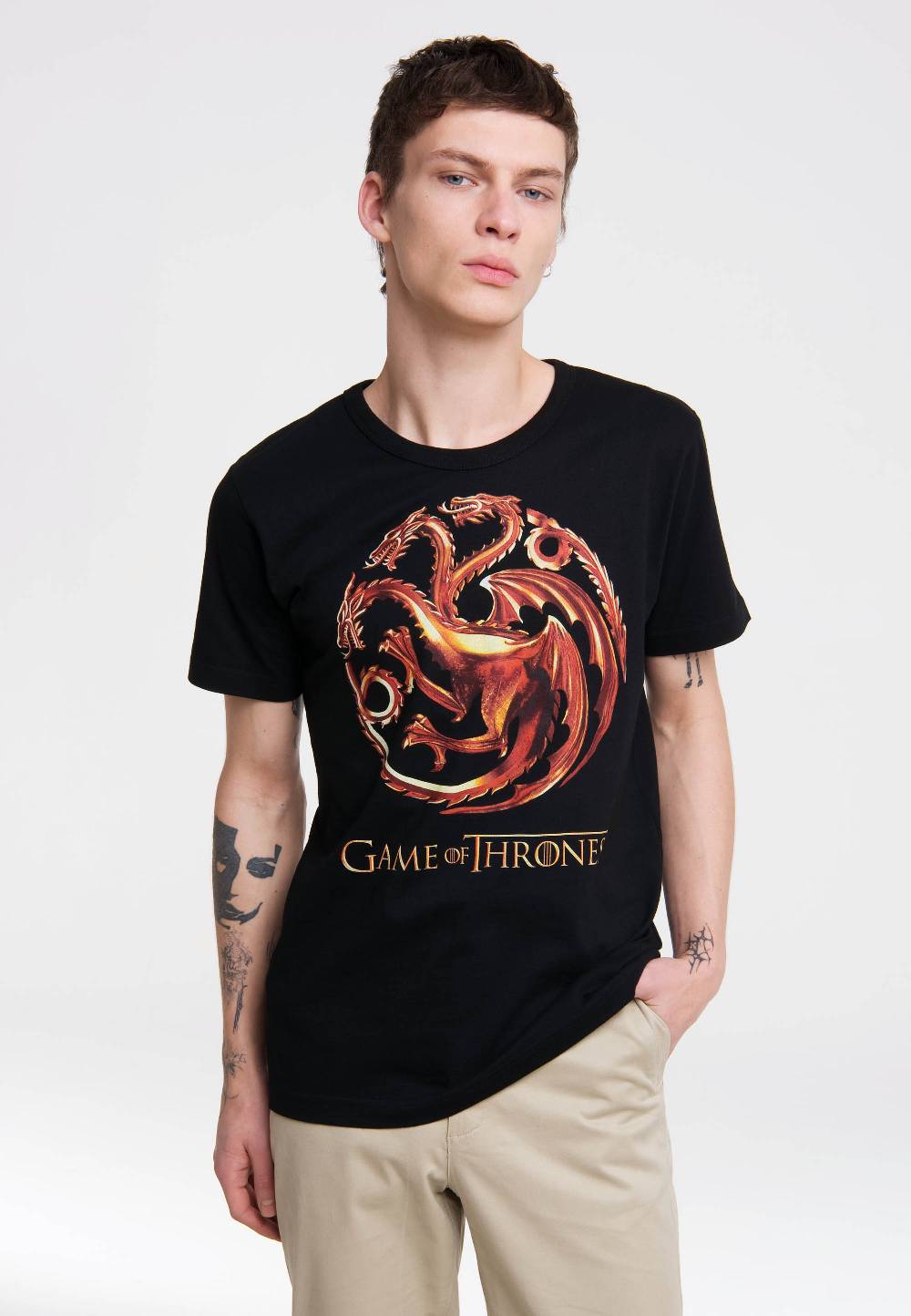 Logoshirt Game Of Thrones - Targaryen Wappen - Drachen - T-Shirt Print - Herren
