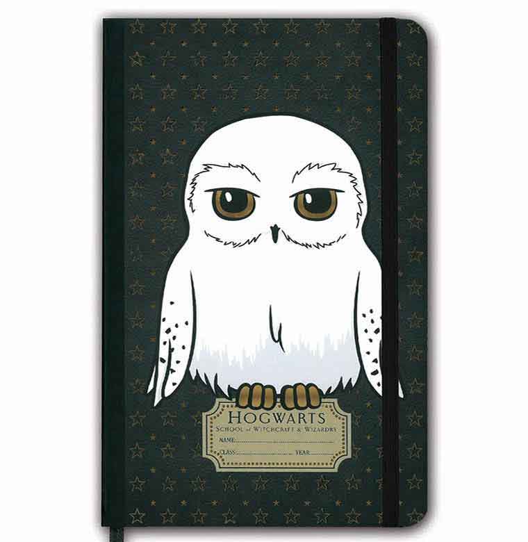 Logoshirt Harry Potter - Hedwig - Hardcover Notizbuch A5 - mit Gummiband - Liniert