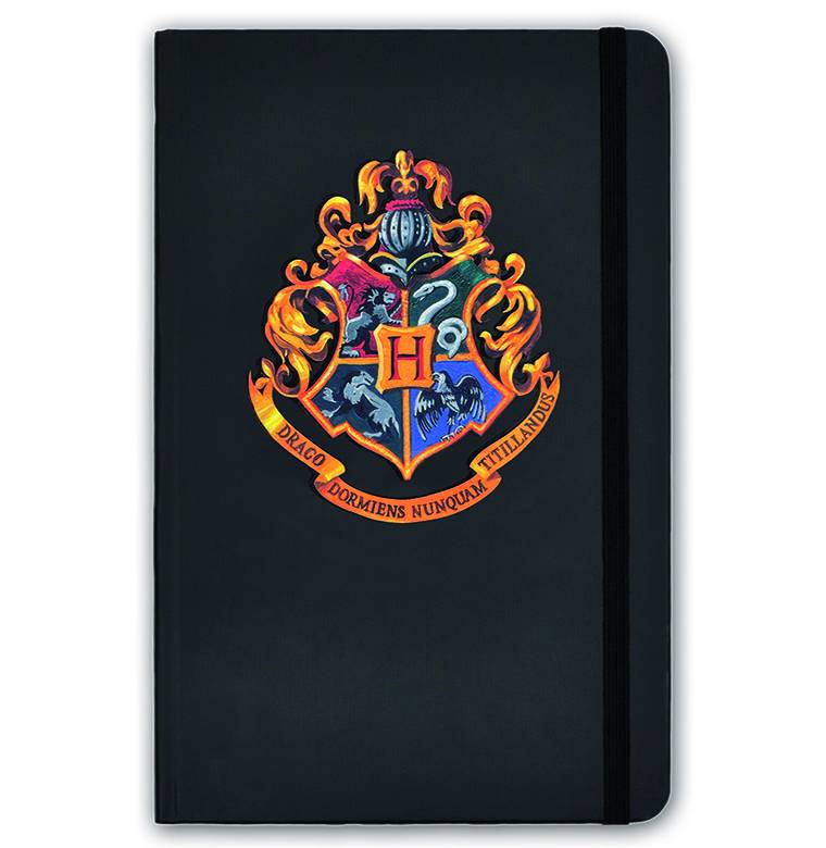 Logoshirt Harry Potter - Hogwarts Logo - Hardcover Notizbuch A5 - mit Gummiband - Gepunktet - Limited Edition