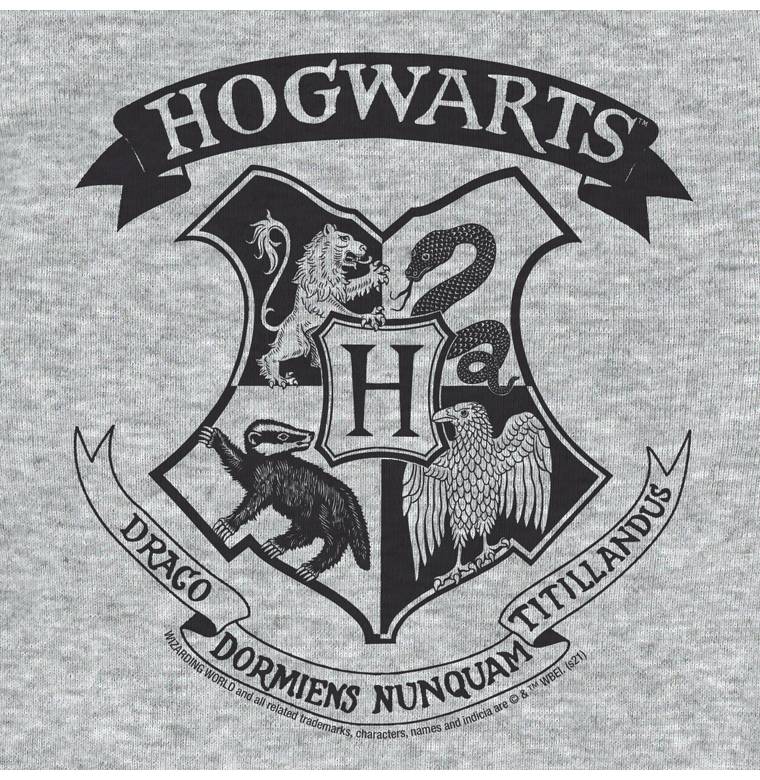 Logoshirt Harry Potter - Hogwarts - Logo Schwarz - Baby Body - Kurzarm