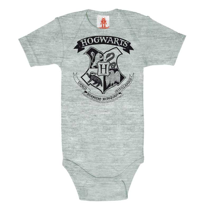 Logoshirt Harry Potter - Hogwarts - Logo Schwarz - Baby Body - Kurzarm