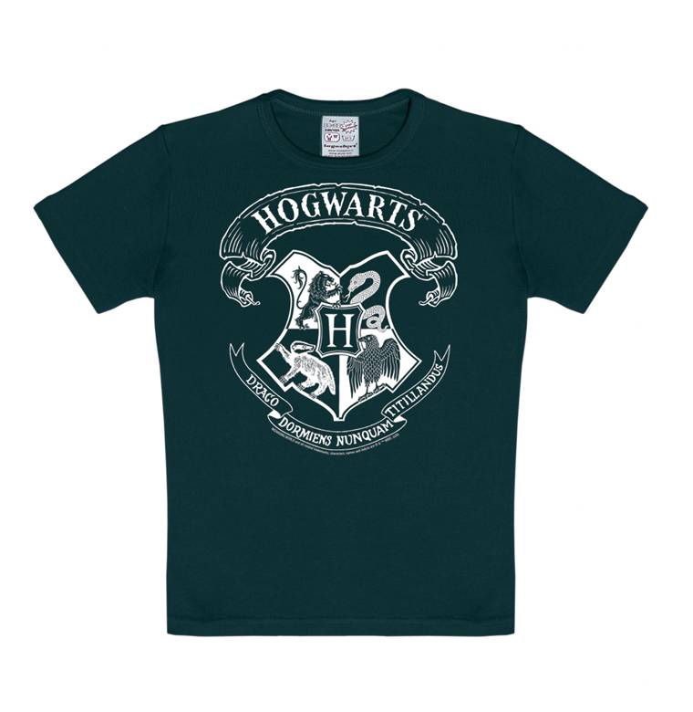 Logoshirt Harry Potter - Hogwarts Logo (Weiß) - T-Shirt Print - Kinder