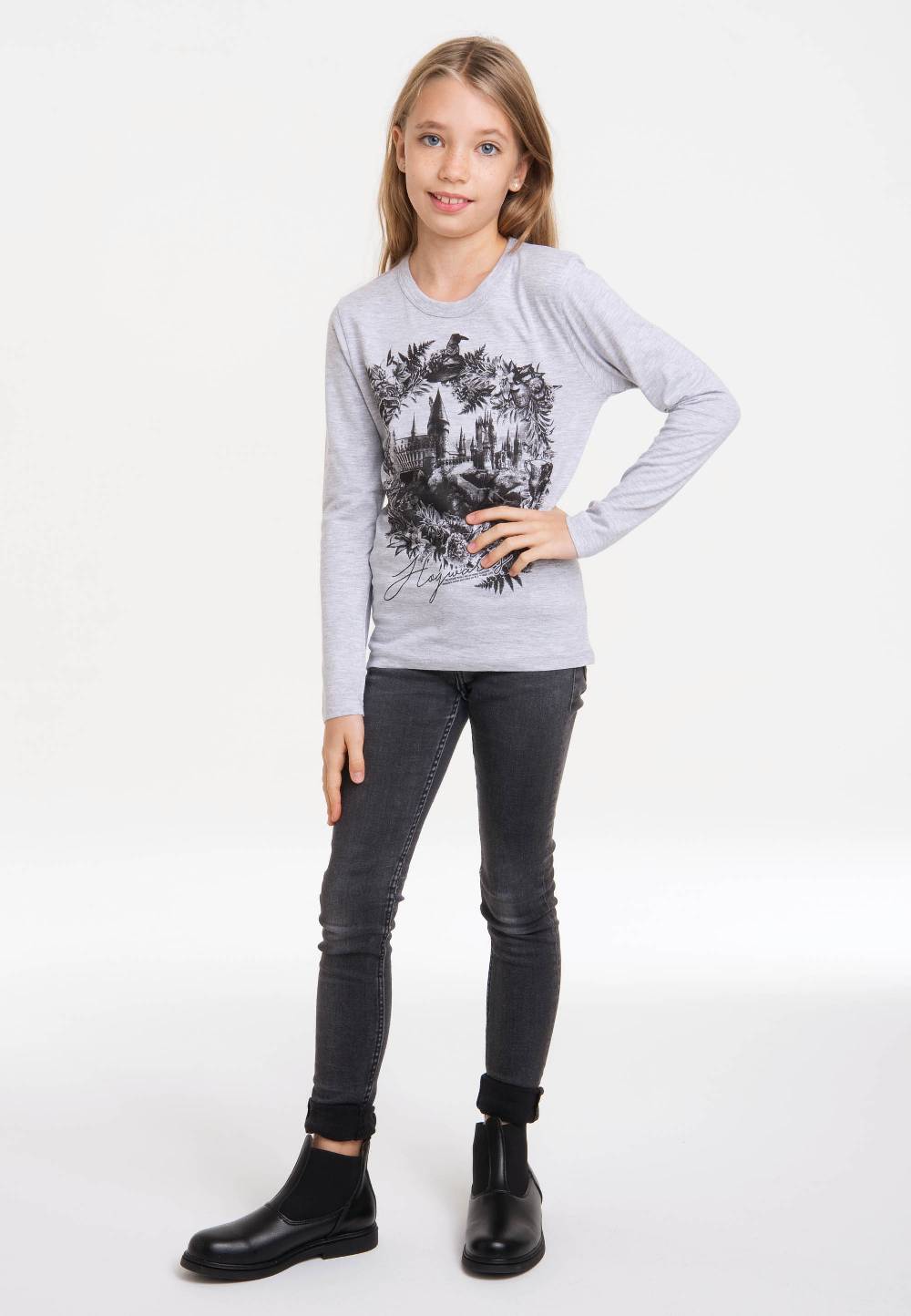 Logoshirt Harry Potter - Hogwarts - Schloss - Langarmshirt Print - Kinder