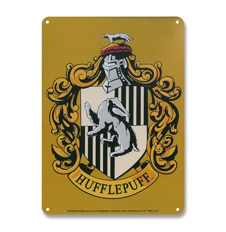 Logoshirt Harry Potter - Hufflepuff Logo - Wappen - Dachs - Blechschild A5