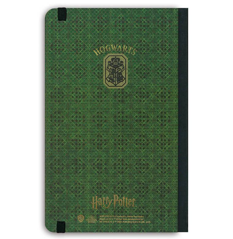 Logoshirt Harry Potter - Slytherin Logo - Hardcover Notizbuch A5 - Mit Gummiband - Liniert