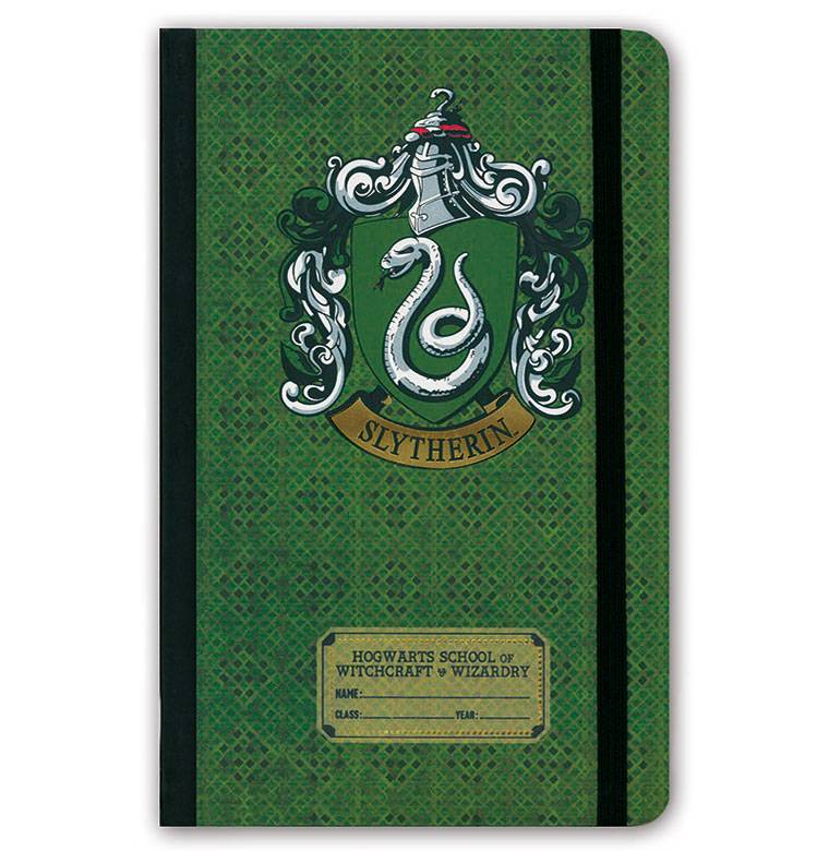 Logoshirt Harry Potter - Slytherin Logo - Hardcover Notizbuch A5 - mit Gummiband - Liniert