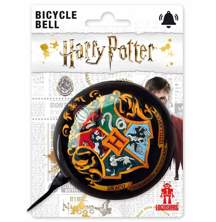Logoshirt Hogwarts - Logo - Harry Potter - Fahrradklingel Retro - Groß - Ø 80 mm - Schwarz