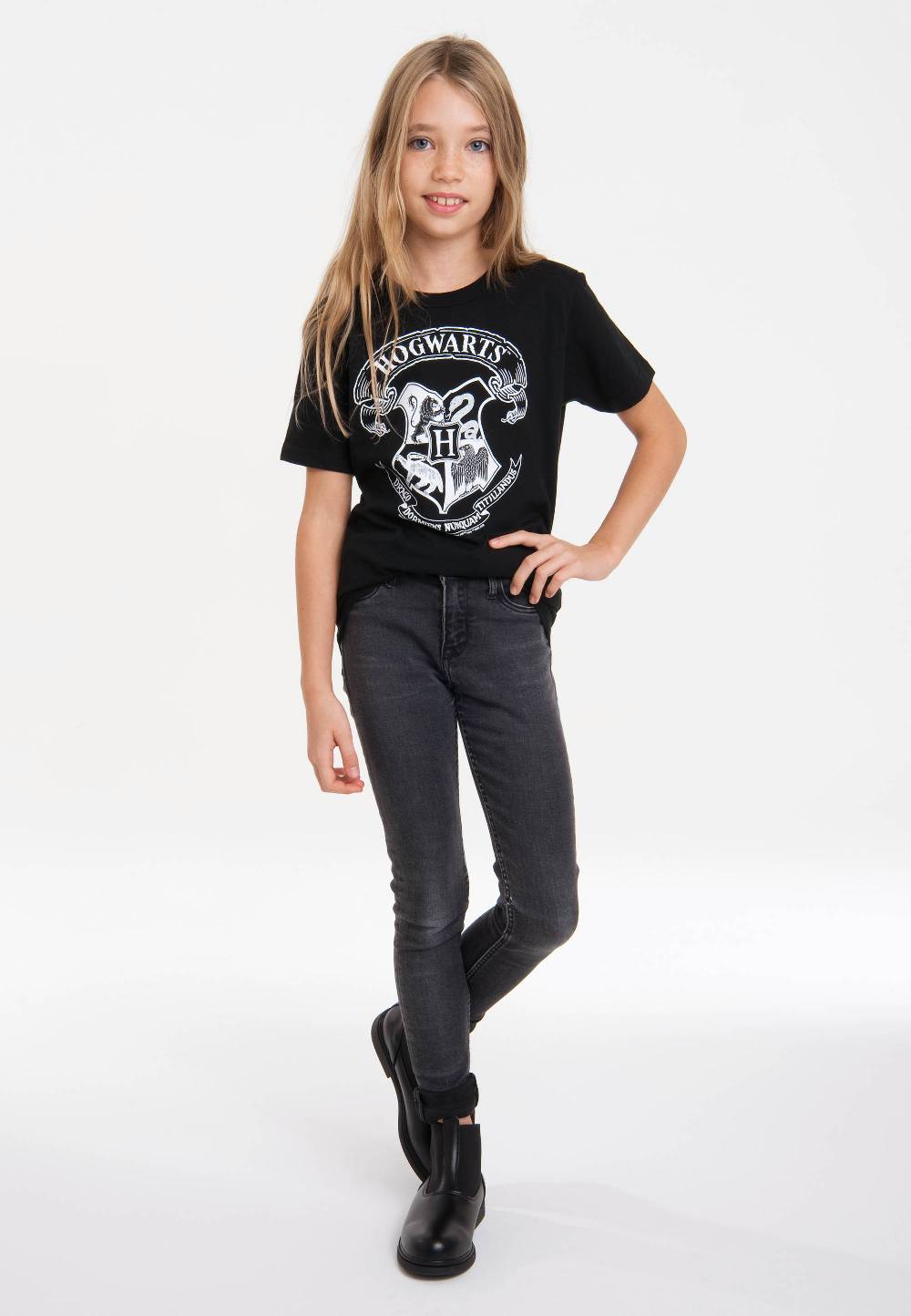 Logoshirt Hogwarts Logo (Weiß) - Harry Potter - Bio - T-Shirt Print - Kinder