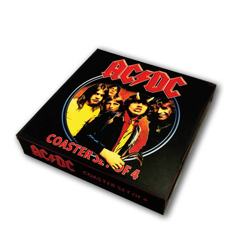 Logoshirt AC/DC - Rock'n'Roll - 4er Set - Untersetzer