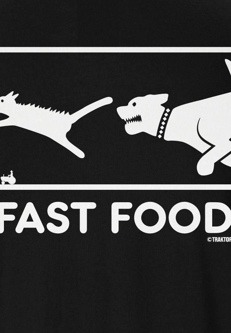 Logoshirt Fast Food - Hund Jagt Katze - T-Shirt Print