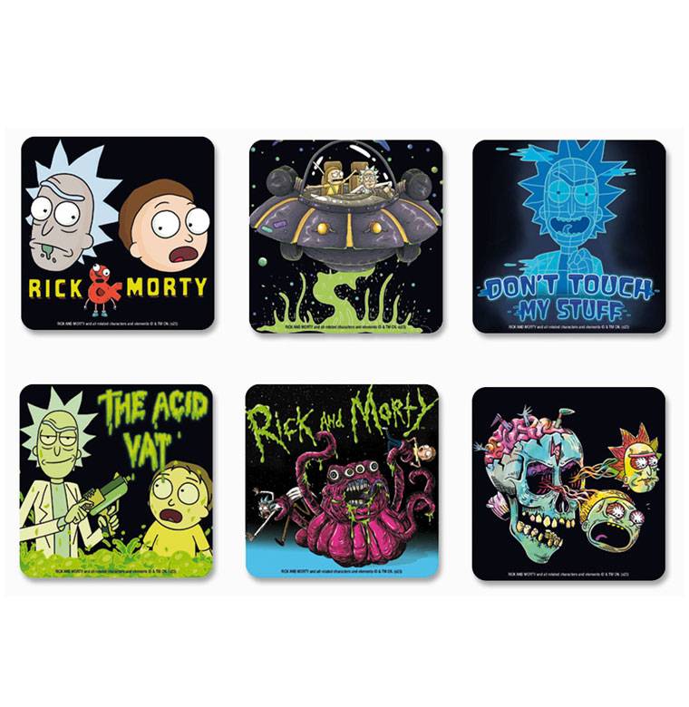 Logoshirt Rick & Morty - 6er Set - Untersetzer