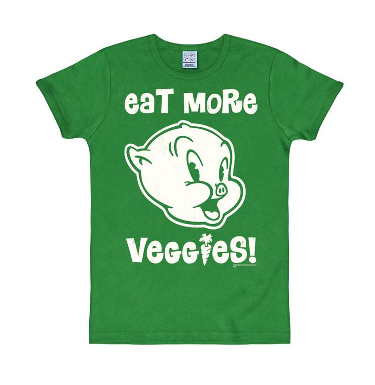 Logoshirt Looney Tunes - Schweinchen Dick - Eat More Veggies - T-Shirt Print - Damen