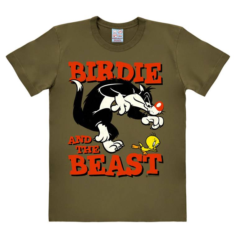 Logoshirt Looney Tunes - Sylvester & Tweety - Birdie And The Beast - T-Shirt Print - Herren