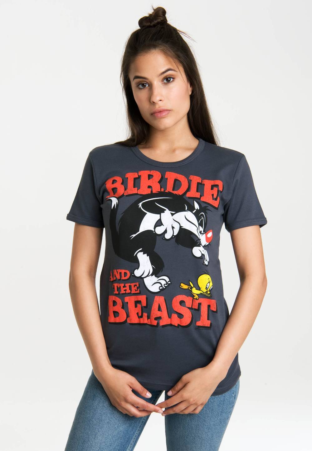 Logoshirt Looney Tunes - Sylvester & Tweety - Birdie & The Beast - T-Shirt Print - Damen