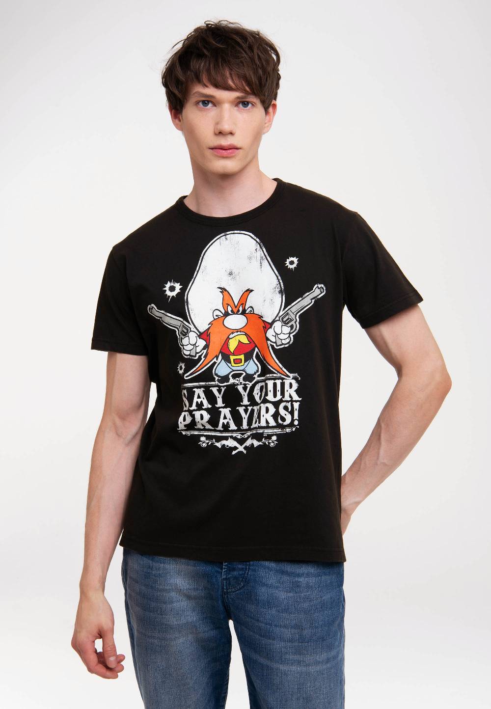 Logoshirt Looney Tunes - Yosemite Sam - Say Your Prayers - T-Shirt Vintage Print - Herren