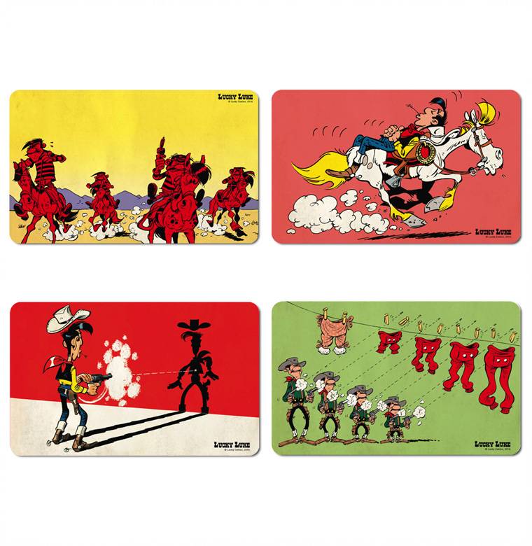 Logoshirt Lucky Luke - Daltons - 4er Set - Frühstücksbrettchen