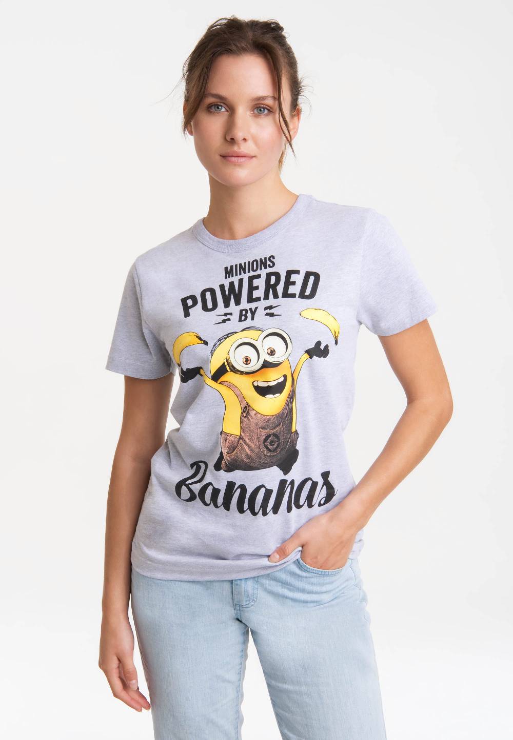 Logoshirt Minions - Bob - Powered By Bananas - T-Shirt Print - Damen