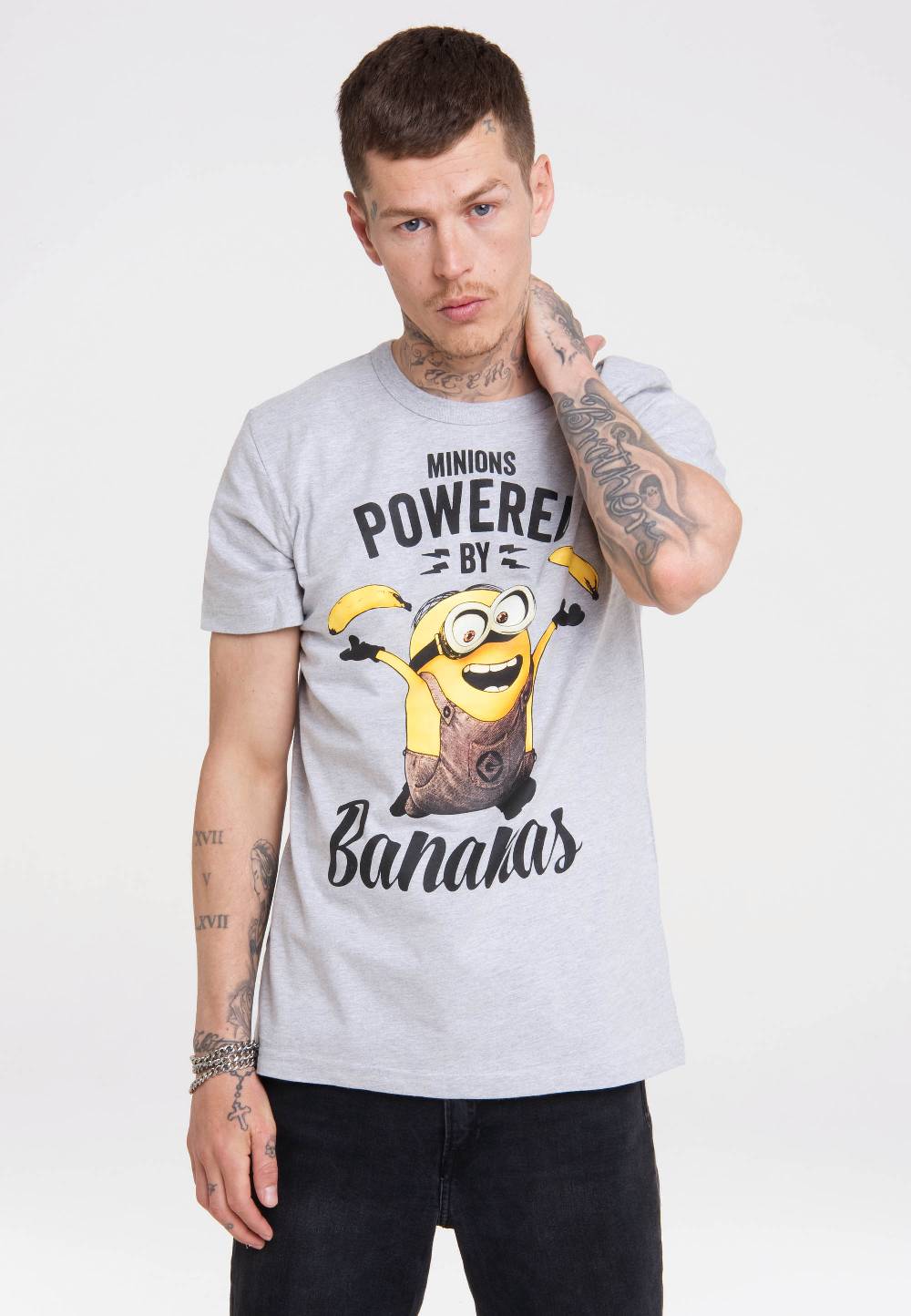 Logoshirt Minions - Bob - Powered By Bananas - T-Shirt Print - Herren