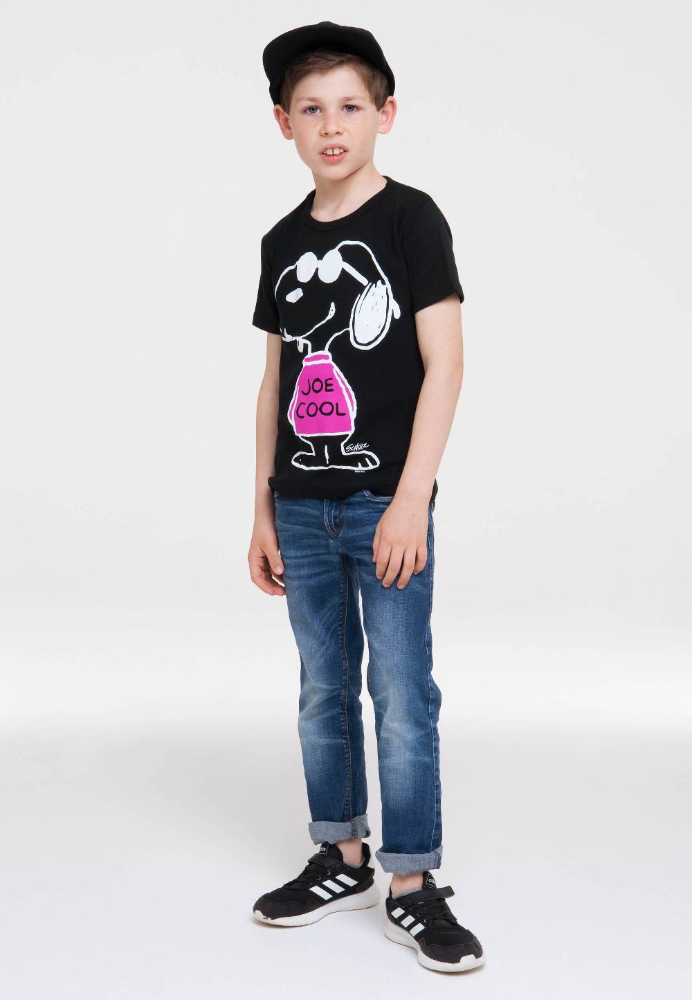 Logoshirt Peanuts - Snoopy - Joe Cool Pink - T-Shirt Print - Kinder