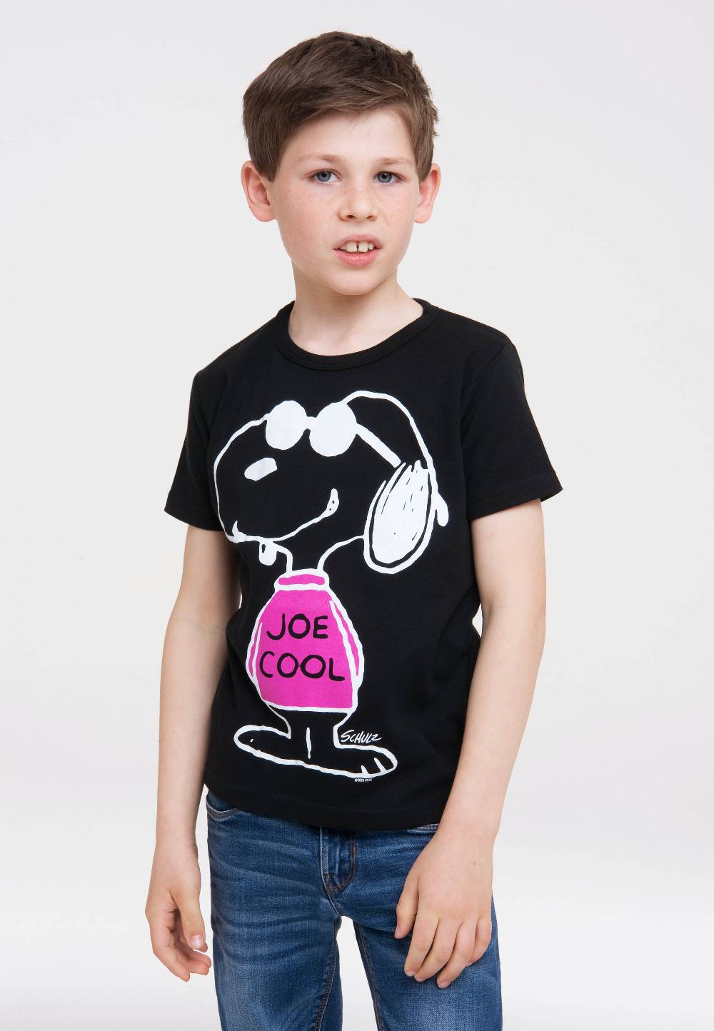 Logoshirt Peanuts - Snoopy - Joe Cool Pink - T-Shirt Print - Kinder