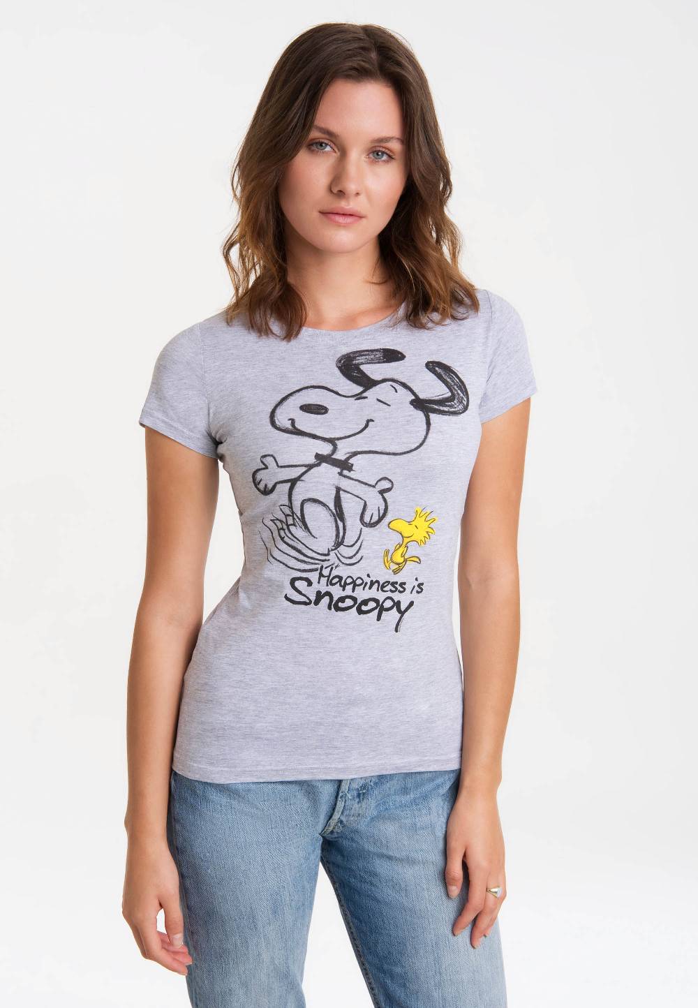 Logoshirt Peanuts - Snoopy & Woodstock - Happiness - T-Shirt Print - Damen