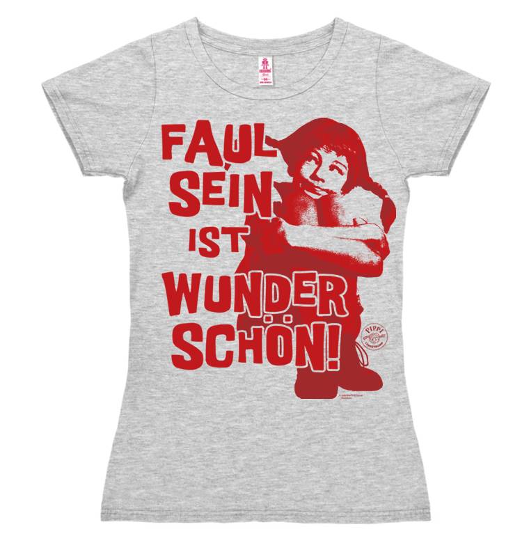 Logoshirt Pippi Langstrumpf - Faul Sein Ist Wunderschön - T-Shirt Print - Damen