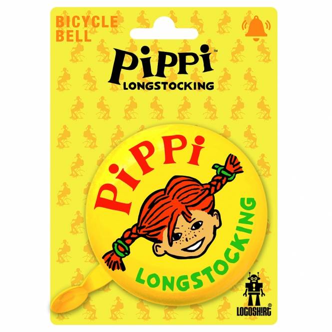 Logoshirt Pippi Langstrumpf - Gesicht - Fahrradklingel Retro - groß - Ø 80 mm - gelb
