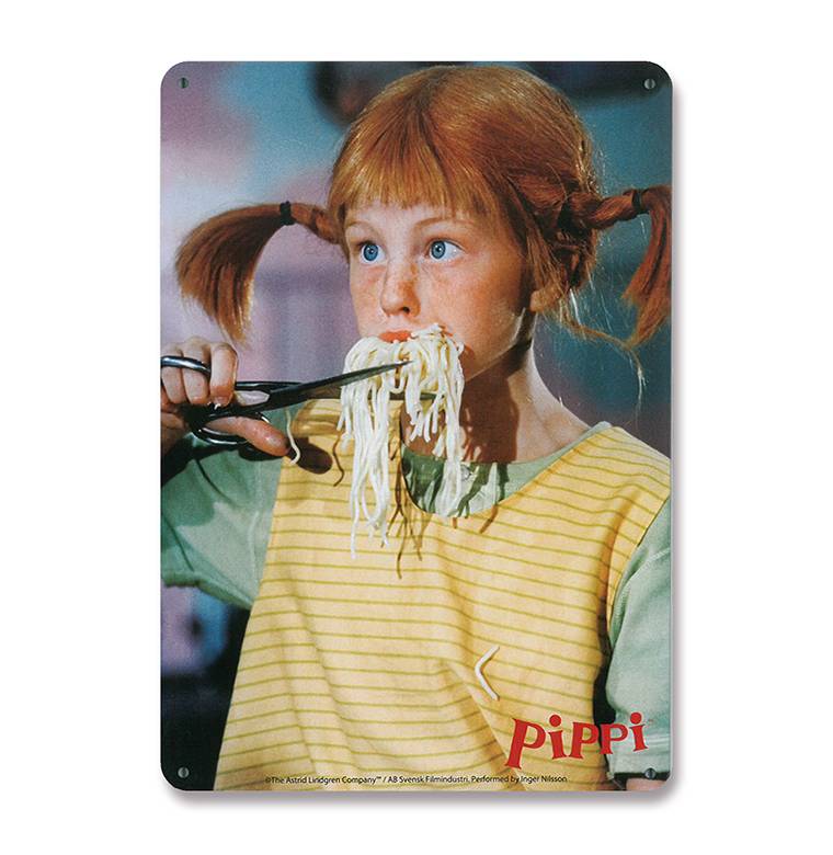 Logoshirt Pippi Langstrumpf - Spaghetti - Blechschild A5