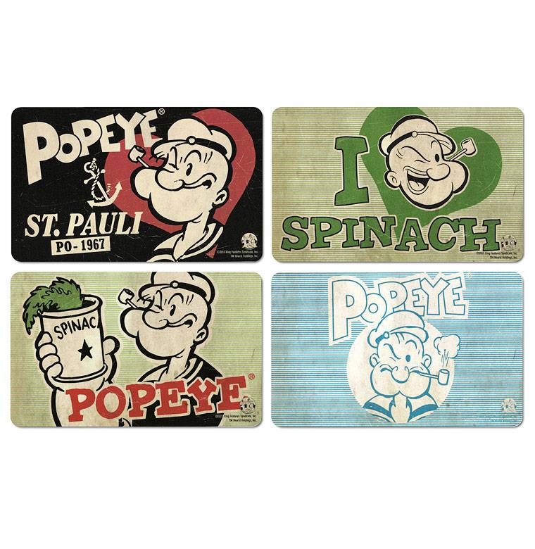 Logoshirt Popeye der Seemann - 4er Set - Frühstücksbrettchen
