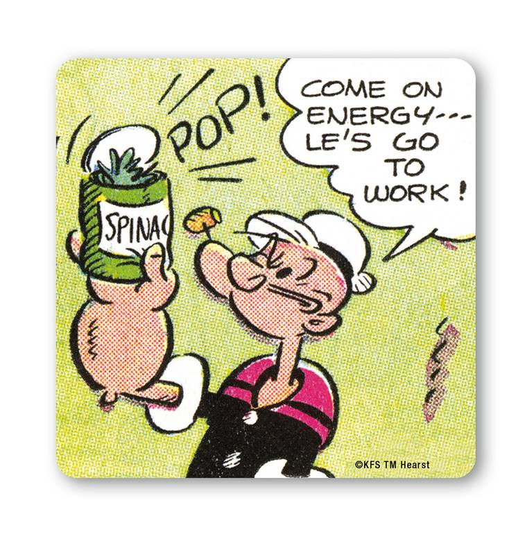 Logoshirt Popeye der Seemann - Come On Energy - Untersetzer