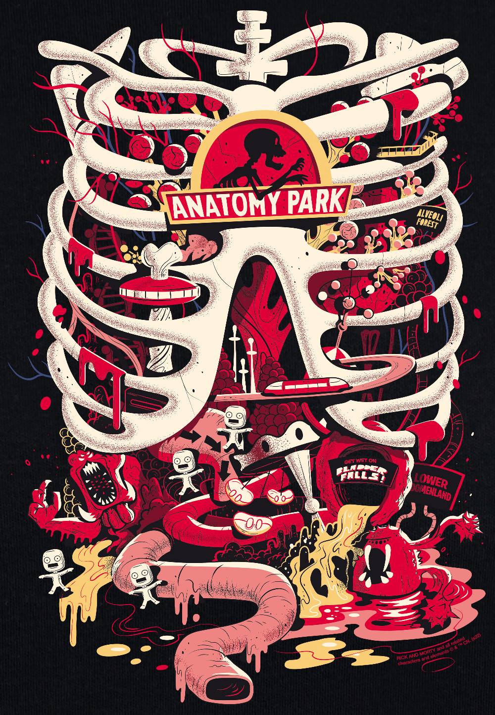 Logoshirt Rick & Morty - Anatomy Park - T-Shirt Print - Herren