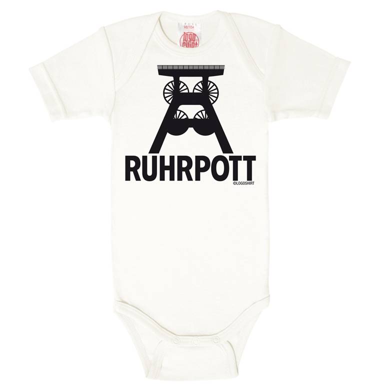 Logoshirt Ruhrpott - Förderturm - Logo - Baby Body - Kurzarm