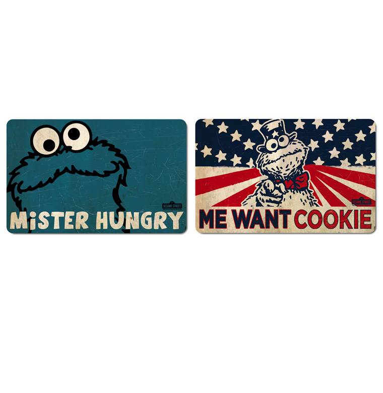 Logoshirt Sesamstrasse - Krümelmonster - 2er Set - Frühstücksbrettchen