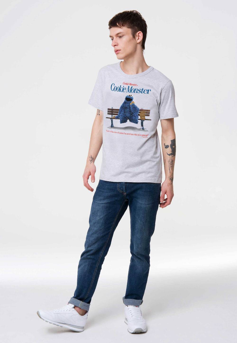 Logoshirt Sesamstrasse - Krümelmonster - Cookie Monster - Box Of Cookies - T-Shirt Print - Herren