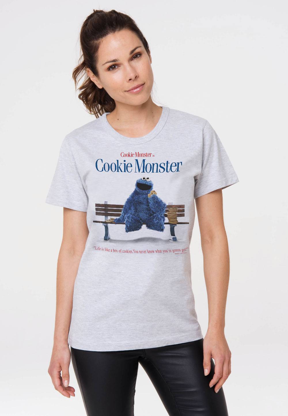 Logoshirt Sesamstrasse - Krümelmonster - Cookie Monster - Box Of Cookies - T-Shirt Print - Damen