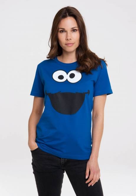 Logoshirt Sesamstrasse - Krümelmonster - Gesicht - T-Shirt Print - Damen