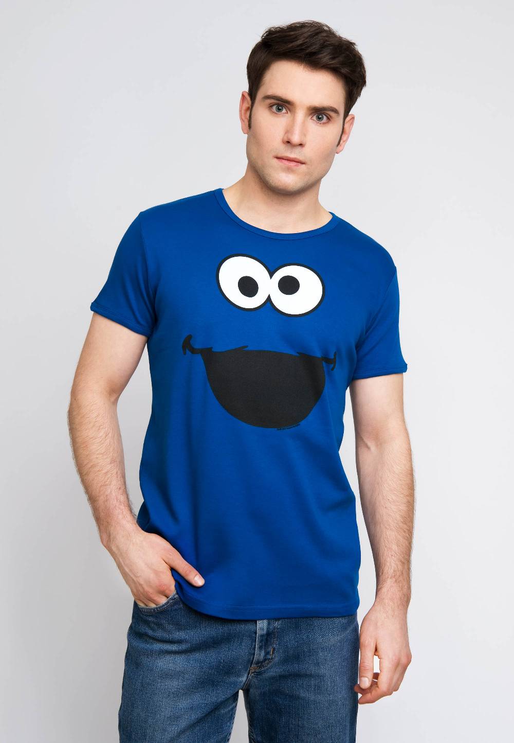 Logoshirt Sesamstrasse - Krümelmonster - Gesicht - T-Shirt Print - Herren