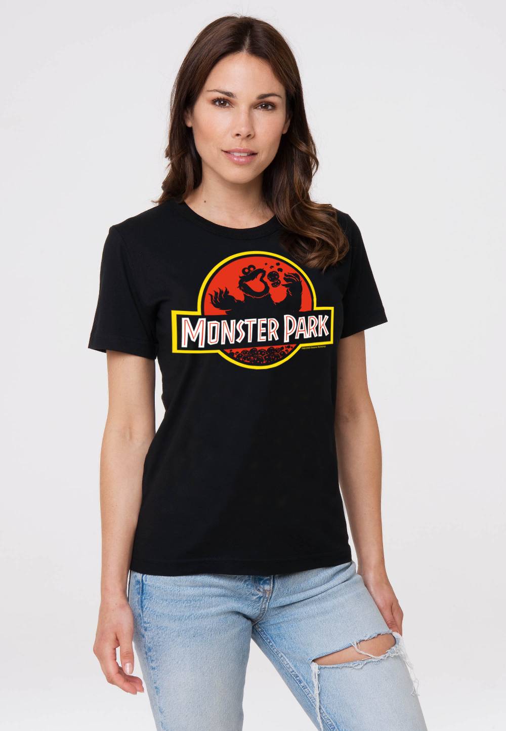 Logoshirt Sesamstrasse - Krümelmonster - Monster Park - T-Shirt Print - Damen