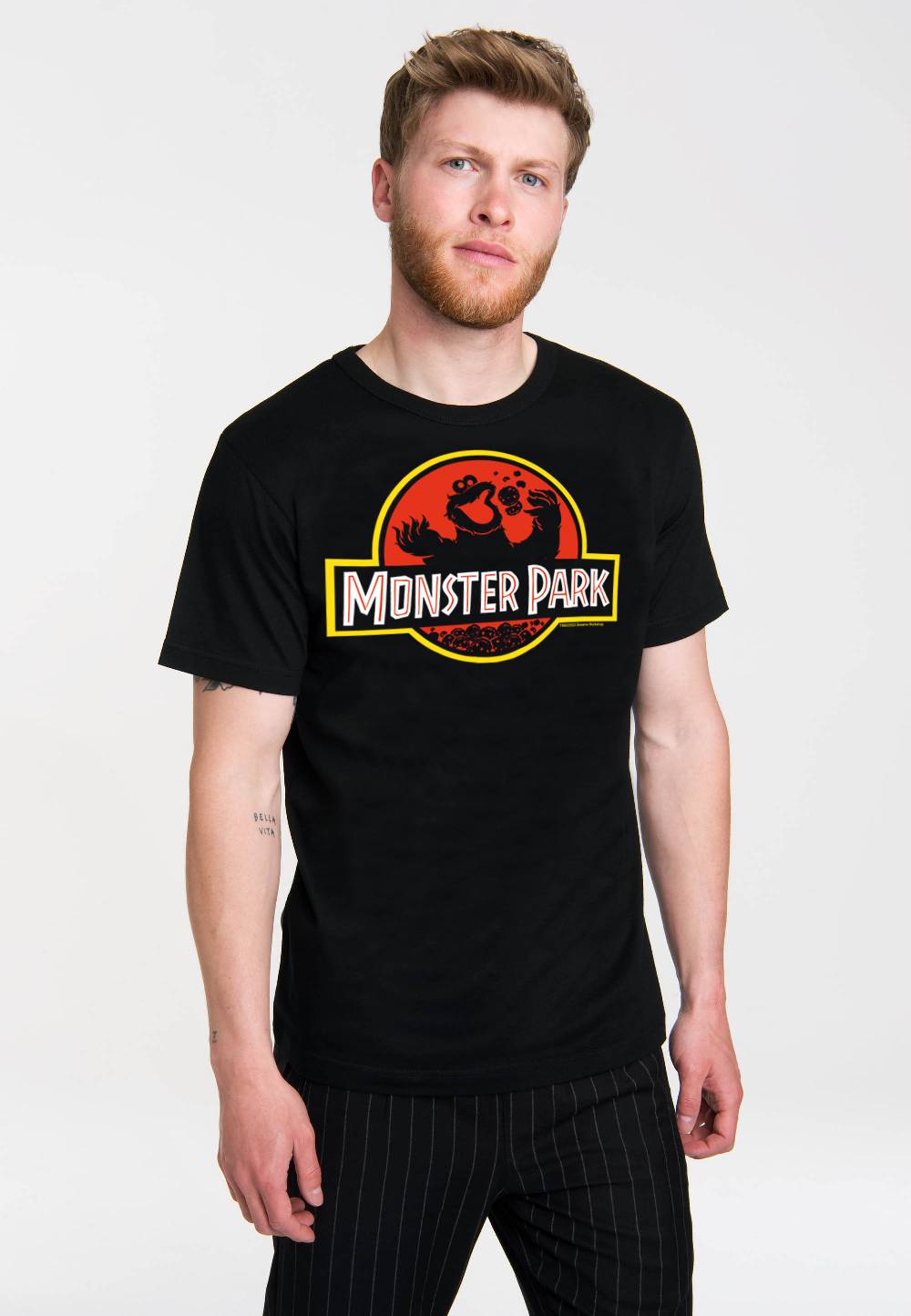 Logoshirt Sesamstrasse - Krümelmonster - Monster Park - T-Shirt Print - Herren