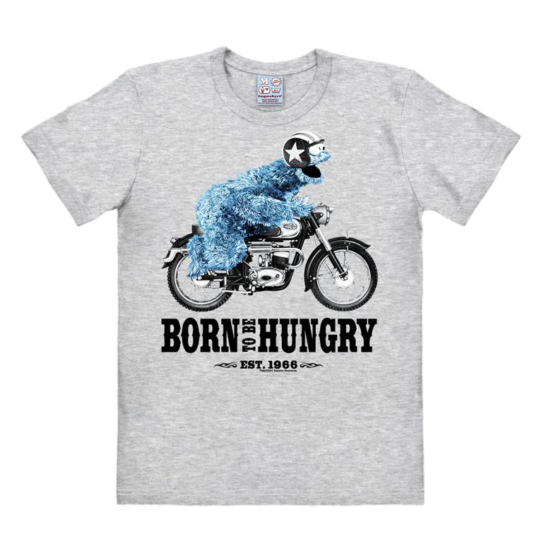 Logoshirt Sesamstrasse - Krümelmonster - Motorrad - Born To Be Hungry - T-Shirt Print - Damen