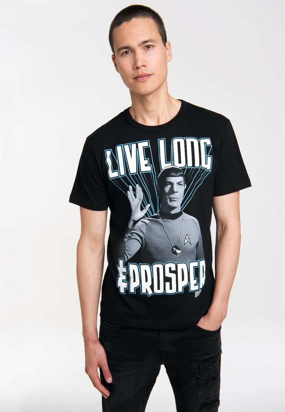 Logoshirt Star Trek - Spock - Live Long And Prosper - T-Shirt Print - Herren