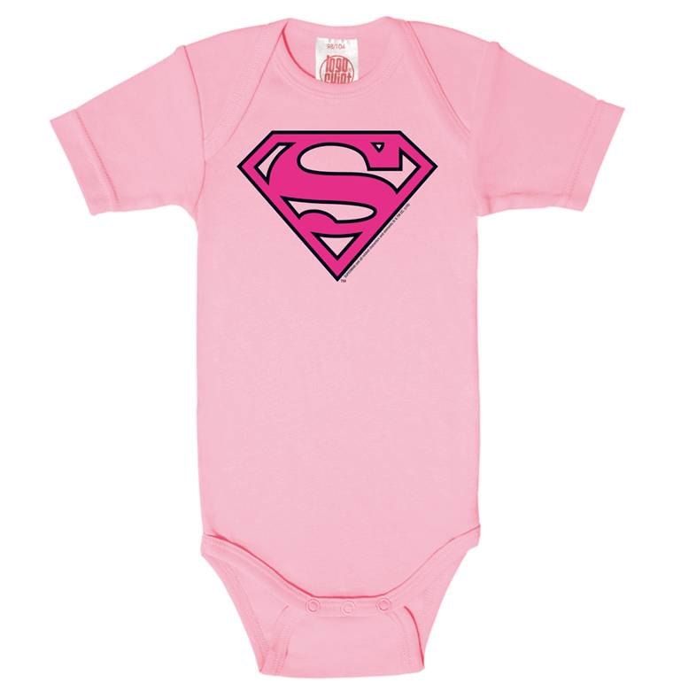 Logoshirt Superman - Logo PINK - DC Comics - Baby Body - Kurzarm