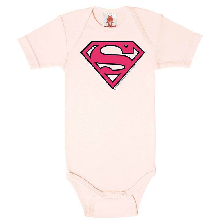 Logoshirt Superman - Logo PINK - DC Comics - Baby Body - Kurzarm