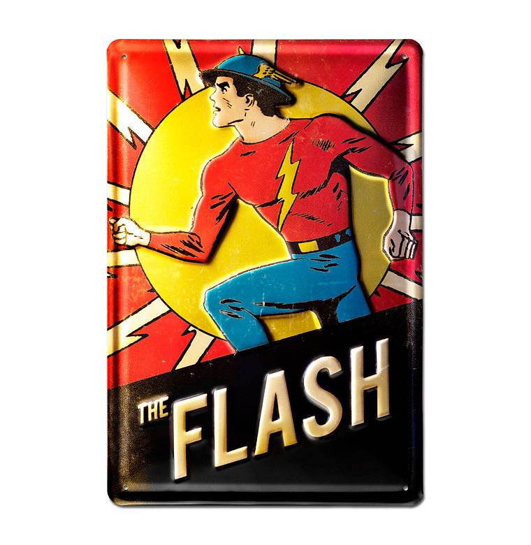 Logoshirt The Flash - DC Comics - Blechschild - aus robustem Stahblech - gewölbt mit Prägung - 20 x 30 cm