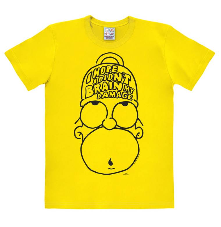 Logoshirt The Simpsons - Homer Simpson - Brain My Damage - T-Shirt Print - Herren