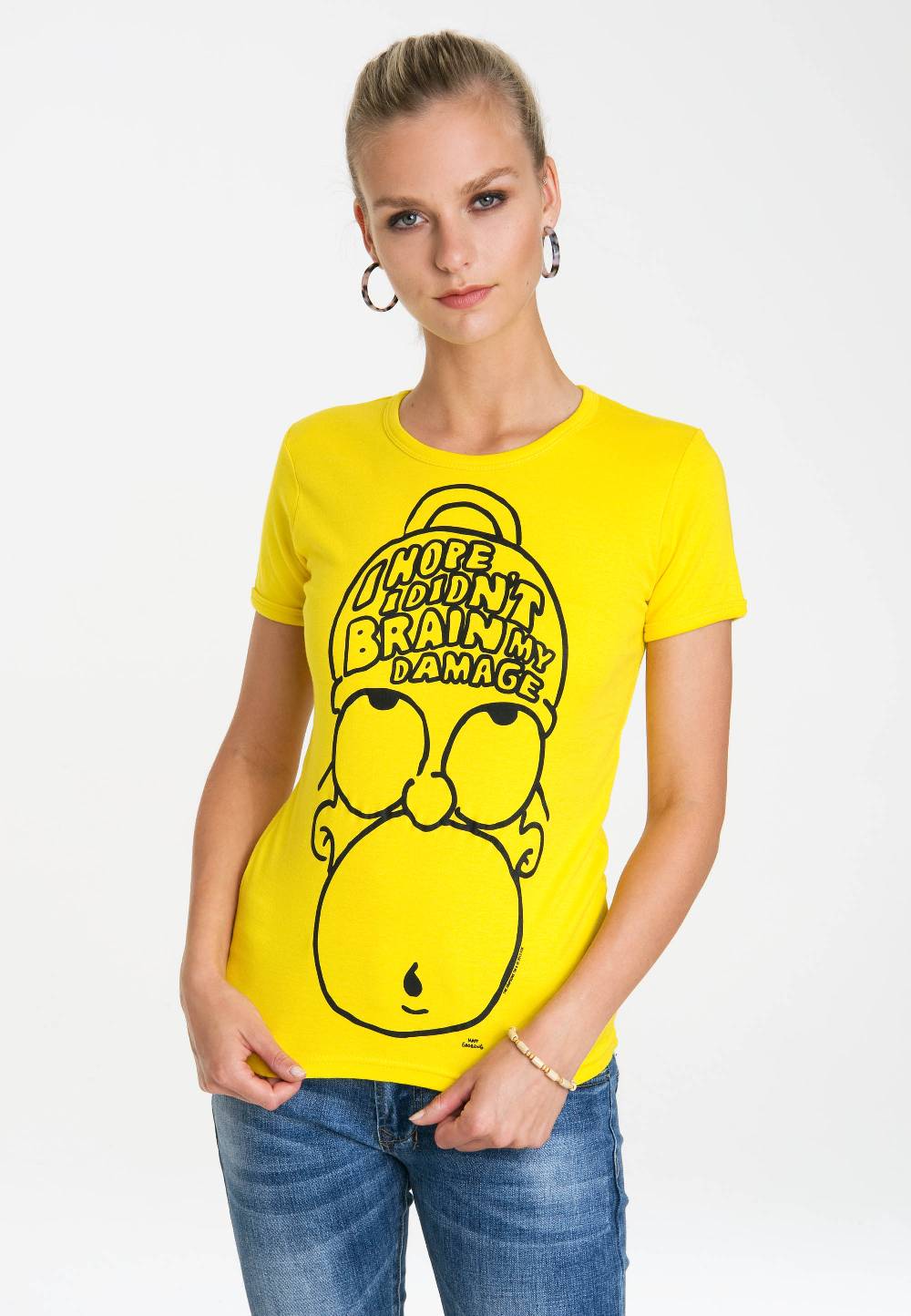 Logoshirt The Simpsons - Homer Simpson - Brain My Damage - T-Shirt Print - Damen